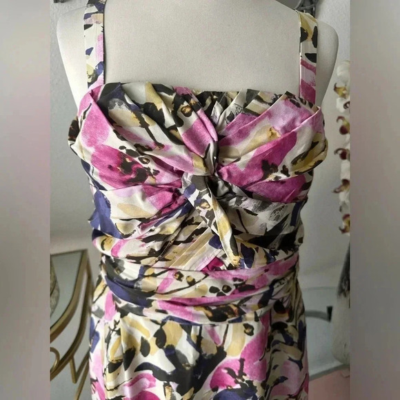 Banana Republic 100% silk art to wear full color sundress size 6 petite - Picture 3 of 10